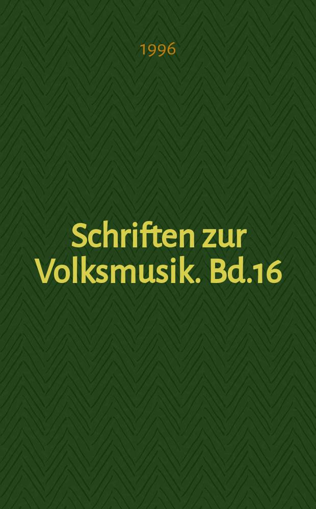 Schriften zur Volksmusik. Bd.16 : Echo der Vielfalt