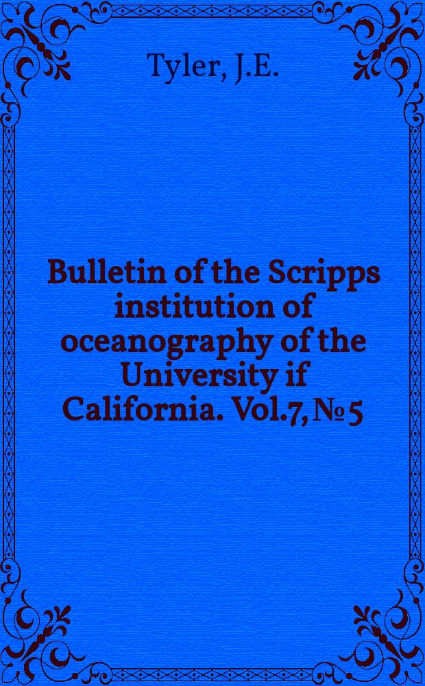 Bulletin of the Scripps institution of oceanography of the University if California. Vol.7, №5 : Radiance distribution as a function of depth in an underwater environment