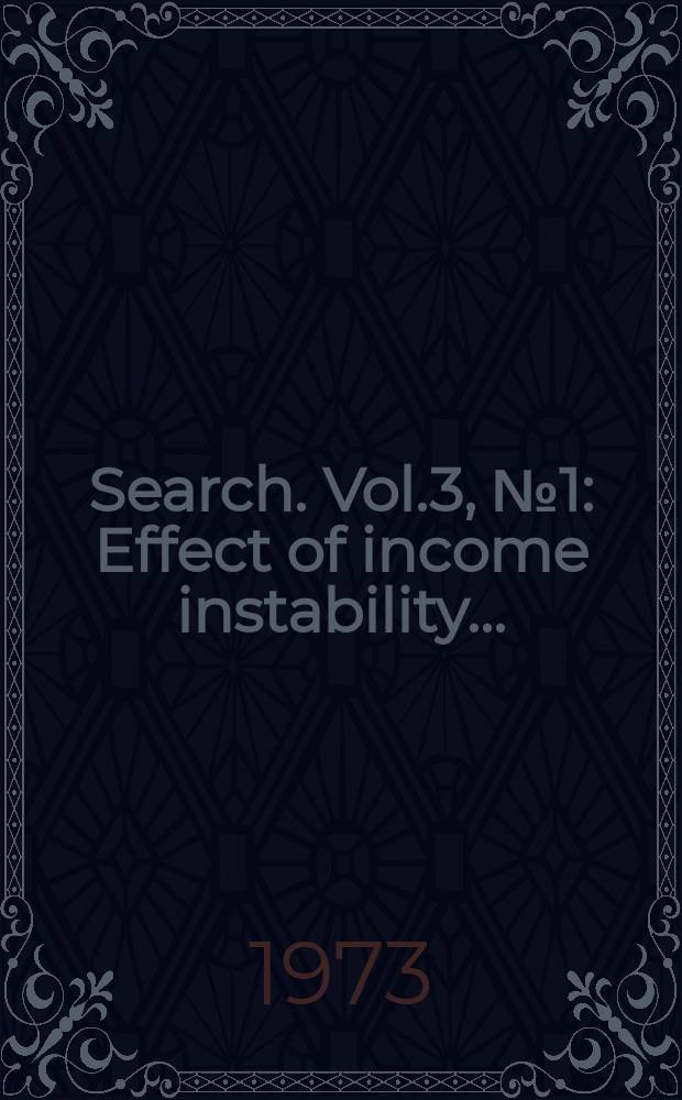 Search. Vol.3, №1 : Effect of income instability...