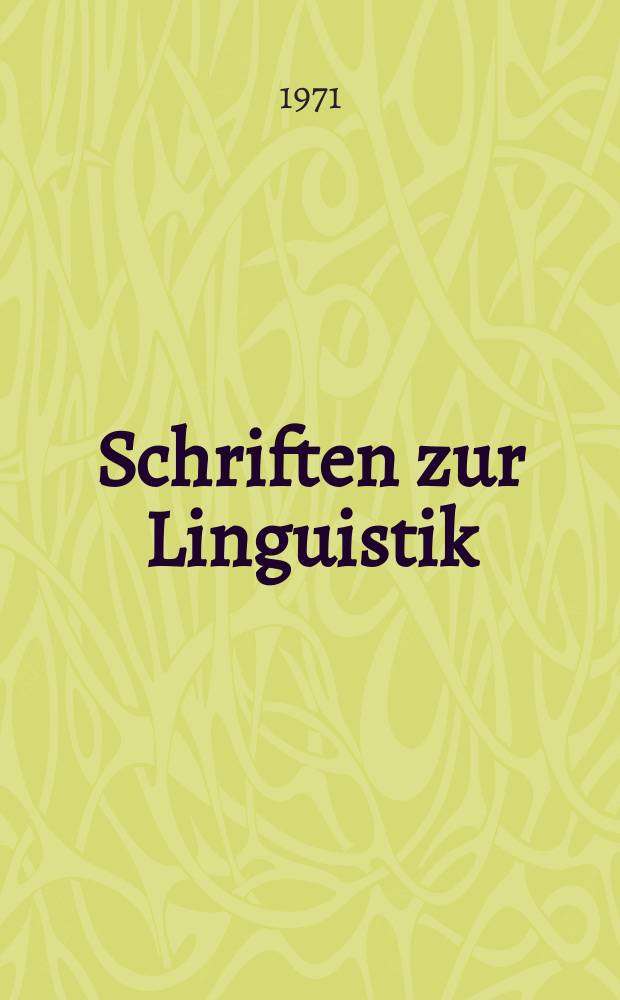 Schriften zur Linguistik