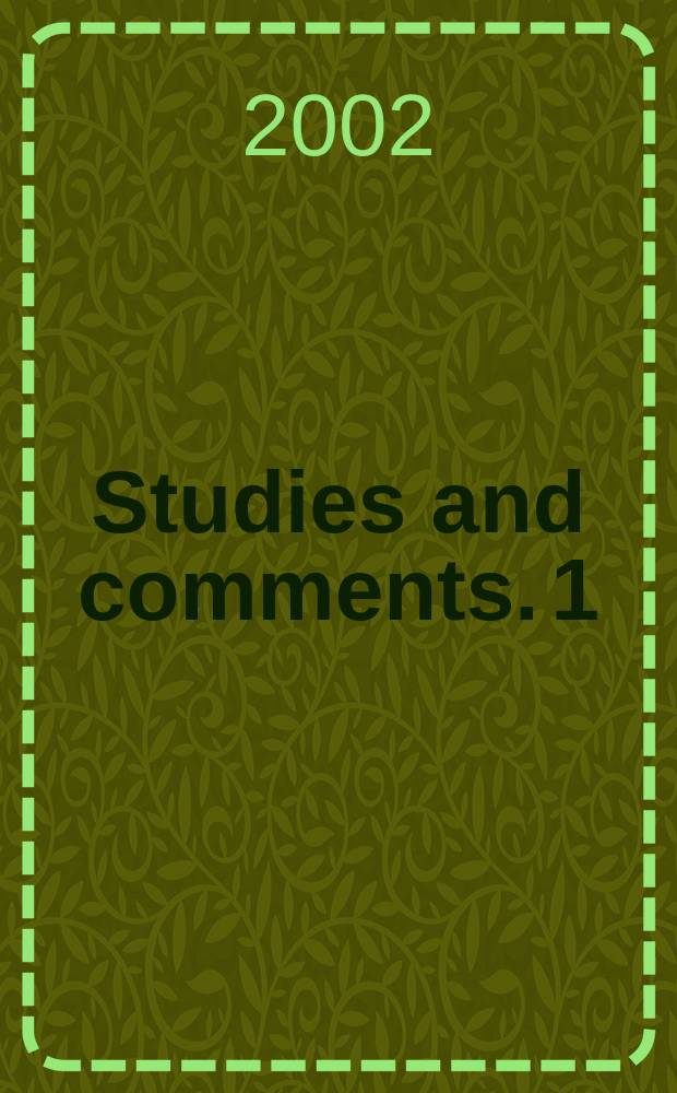 Studies and comments. 1 : Migration policy and the economy