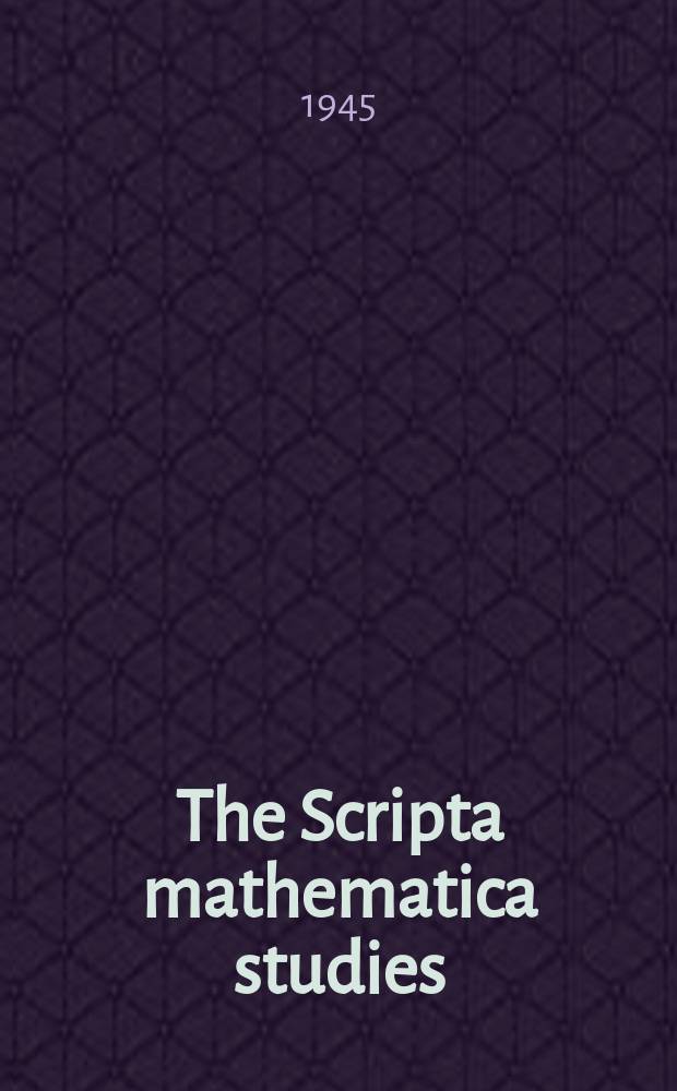 The Scripta mathematica studies