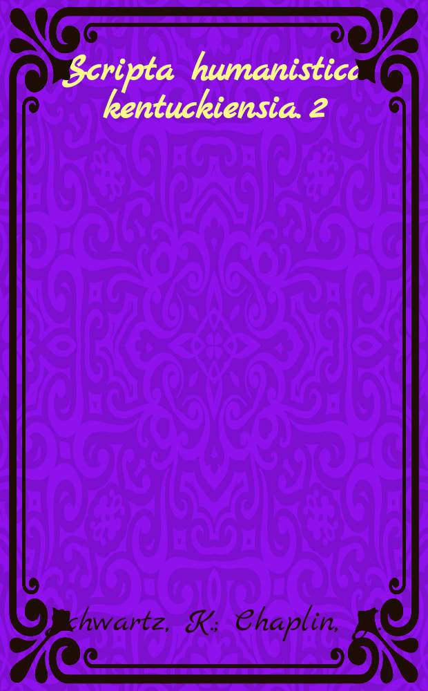 Scripta humanistica kentuckiensia. 2 : Los Hermanos penitentes