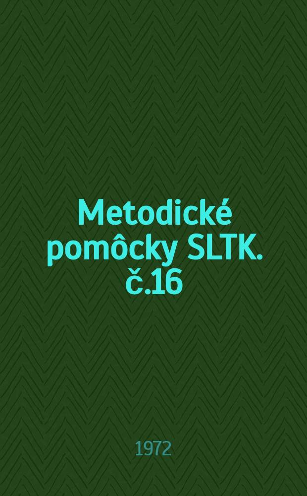 Metodické pomôcky SLTK. č.16 : Abecedný register