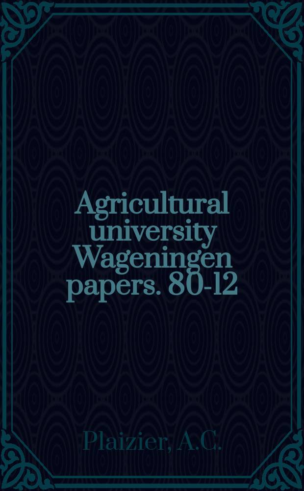 Agricultural university Wageningen papers. 80-12 : A revision of Adenium Roem. & Schult and of Diplorhynchus Welw ex Fic. & Hiern (Apocynaceae)
