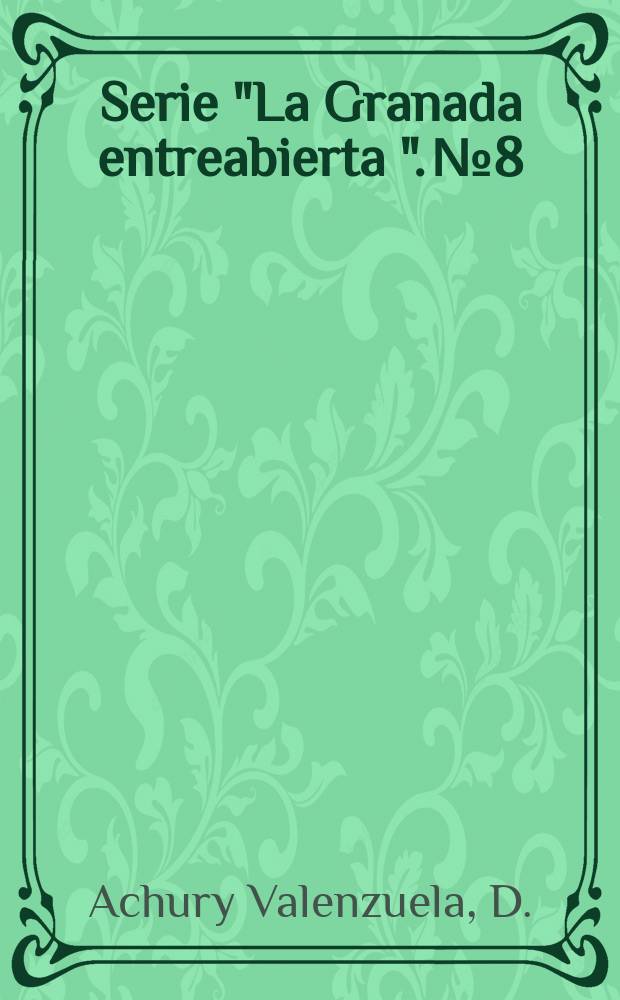 Serie "La Granada entreabierta ". №8 : Palabras con azar glosas