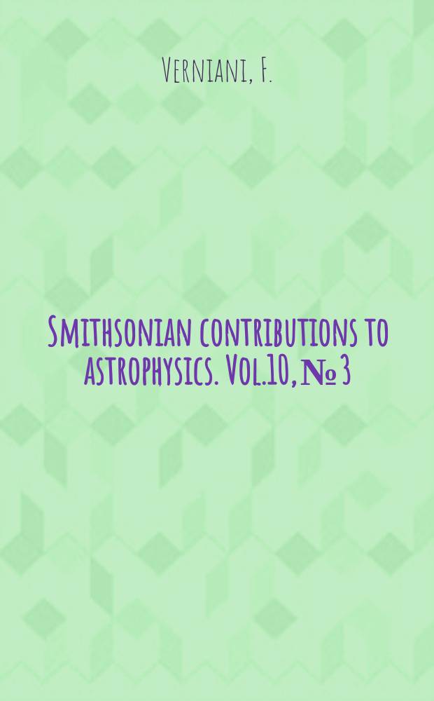 Smithsonian contributions to astrophysics. Vol.10, №3 : Meteor masses and luminosity