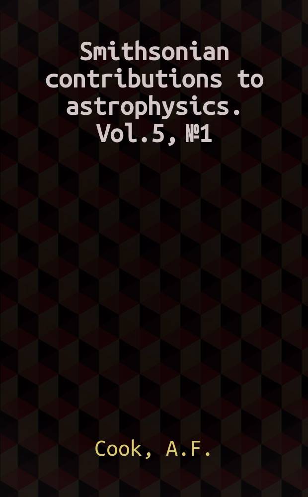 Smithsonian contributions to astrophysics. Vol.5, №1 : The meteoric head echo