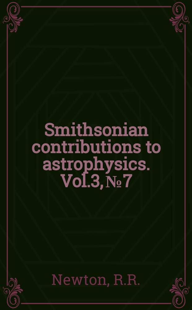 Smithsonian contributions to astrophysics. Vol.3, №7 : Periodic orbits of a planetoid passing close to two gravitating masses