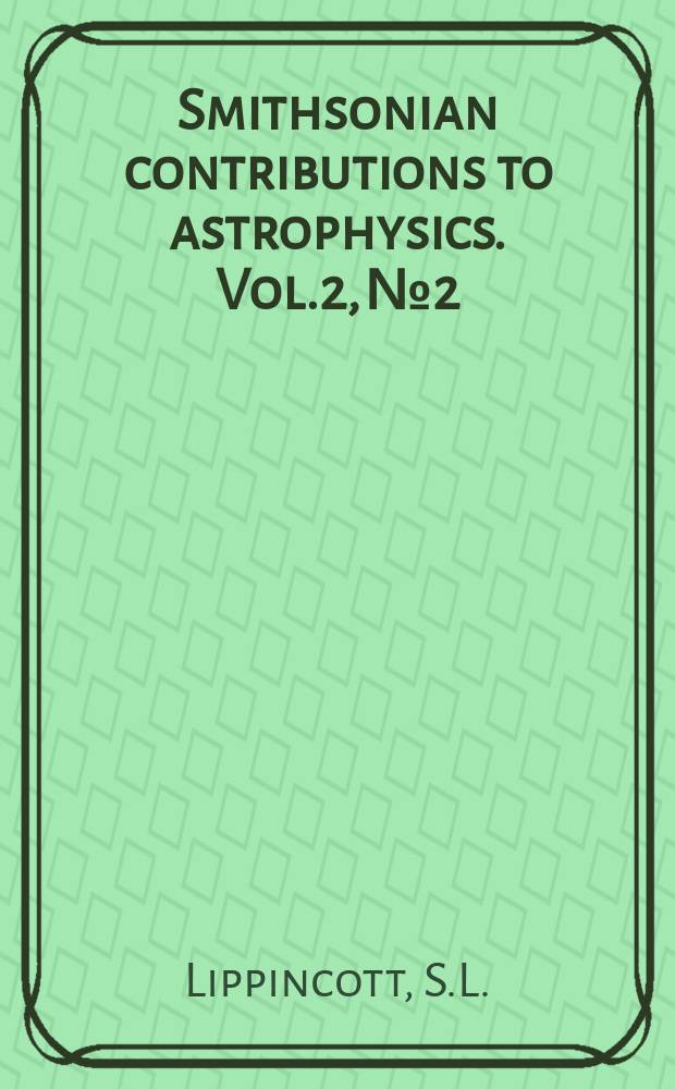 Smithsonian contributions to astrophysics. Vol.2, №2 : Chromospheric spicules
