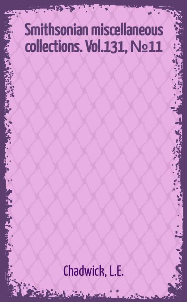 Smithsonian miscellaneous collections. Vol.131, №11 : The Ventral intersegmental thoracic muscles of cockroaches