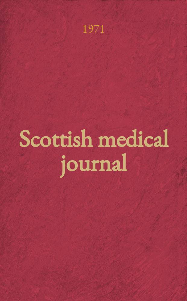 Scottish medical journal : The journal of the r. Medico-chirurgical society of Glasgow, the Medico-chirurgical society of Edinburgh, and the Edinburgh obstetrical society Incorporating Edinburgh medical journal founded 1805 and the Glasgow medical journal founded 1828. Vol.16, №1 : Conference on audiovisual learning resources in medical education. Glasgow. 1970