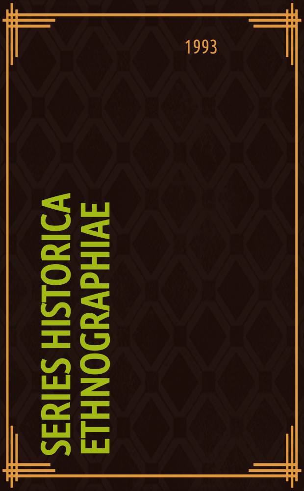 Series historica ethnographiae : A N&eacute;prajzi m&uacute;zeum tudom&aacute;nyt&ouml;rt&eacute;neti kiadv&aacute;nysorozata. 7 : Finnorsz&aacute;gi jedyzetek