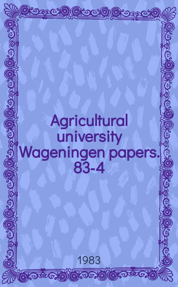 Agricultural university Wageningen papers. 83-4 : A revision of Isonema R.Br. and Pycnobotrya Benth