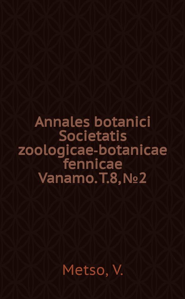 Annales botanici Societatis zoologicae-botanicae fennicae Vanamo. T.8, №2 : Kasvistosta ja kasvillisuudesta eräissä Konneveden pitäjän pikku järvissä