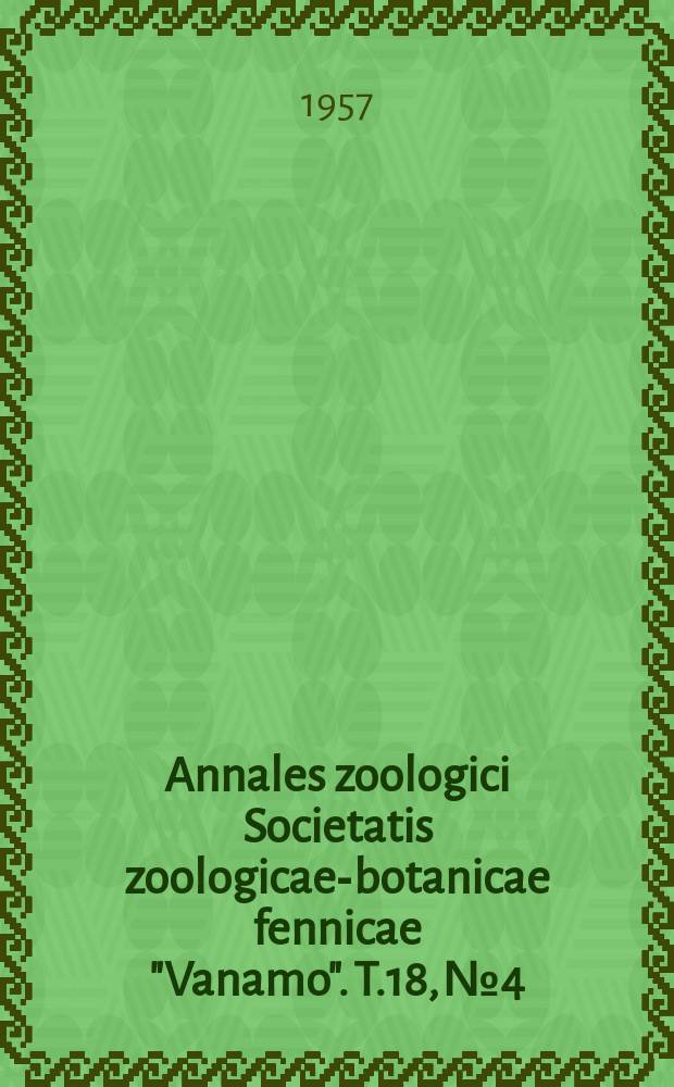 Annales zoologici Societatis zoologicae-botanicae fennicae "Vanamo". T.18, №4 : The anterior pituitary and the thyroid function during normal and abnormal development of the frog