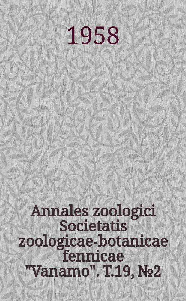 Annales zoologici Societatis zoologicae-botanicae fennicae "Vanamo". T.19, №2 : Zur Biologie der Brackwasserkladozere Bosmina coregoni maritima (P.E. Müller)