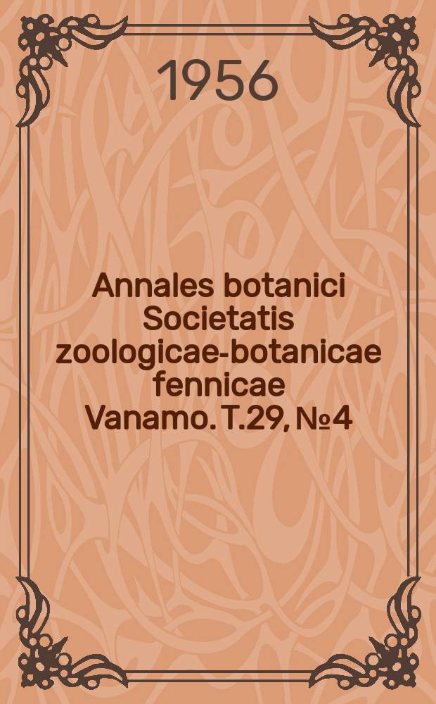 Annales botanici Societatis zoologicae-botanicae fennicae Vanamo. T.29, №4 : Trace elements in pants growing wild on different rock in Finland