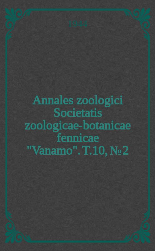 Annales zoologici Societatis zoologicae-botanicae fennicae "Vanamo". T.10, №2 : Planktologische Untersuchungen in der Pojo - Bucht und angrenzenden Gew&auml;ssern