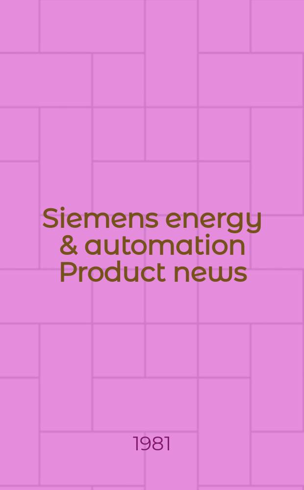 Siemens energy & automation Product news; Standard products