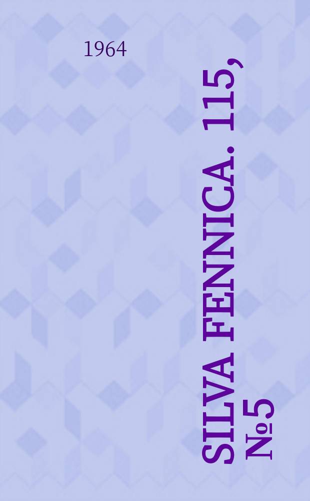 Silva fennica. 115, [№]5 : Metoderog muligheter for langsiktige prognoser i skoglic planlegging
