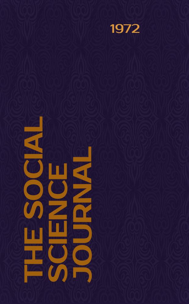 The Social science journal : Publ. by the Western social science assoc