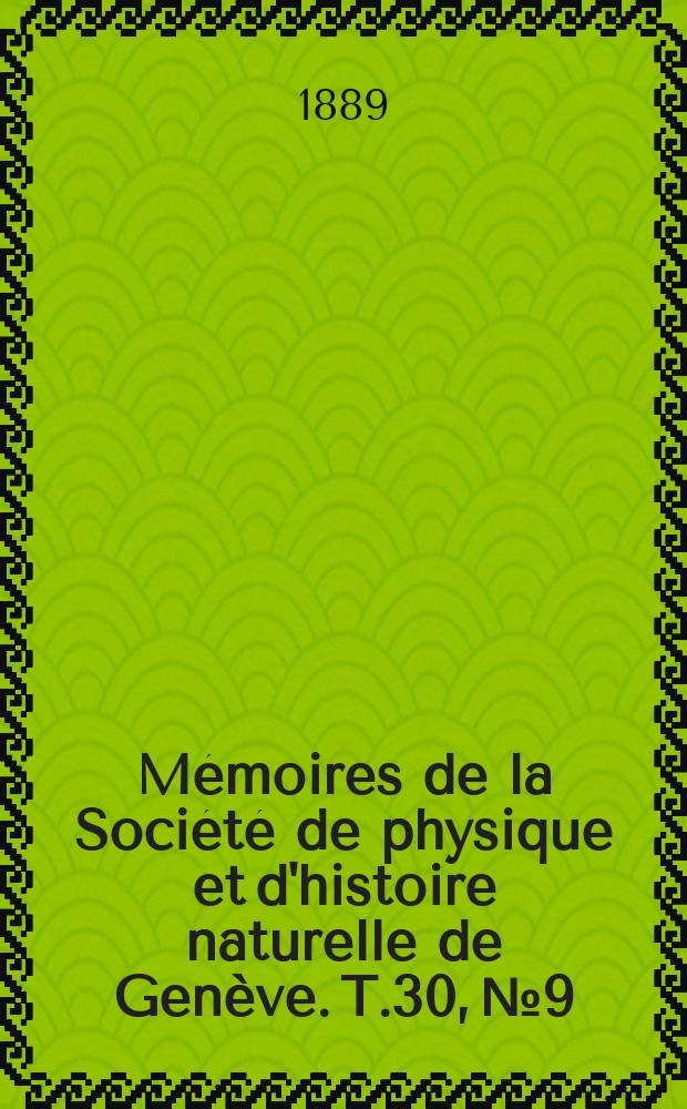 Mémoires de la Société de physique et d'histoire naturelle de Genève. T.30, №9 : Diatomées fossiles du Japon