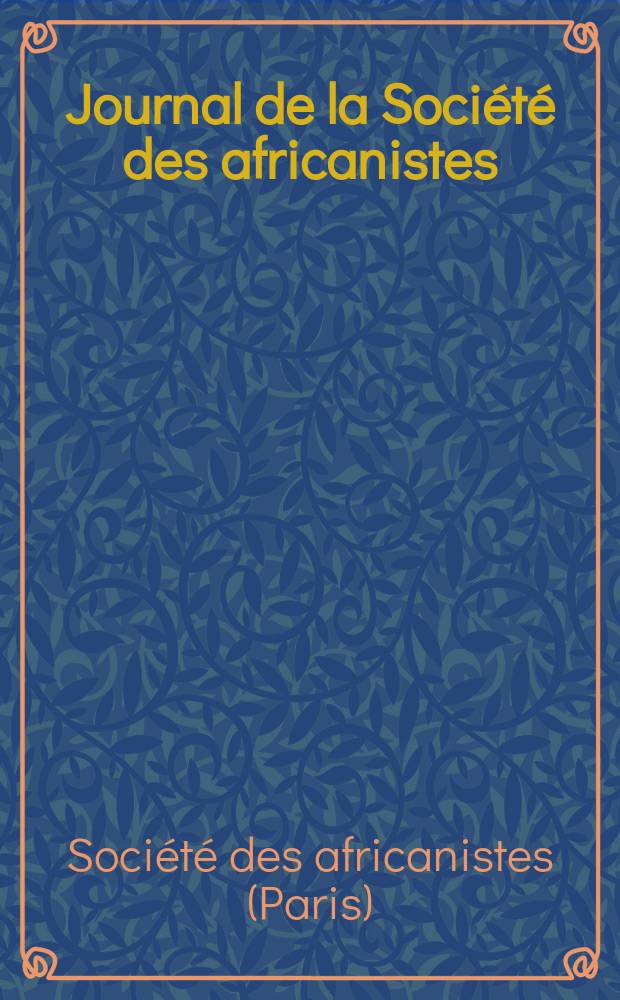 Journal de la Société des africanistes