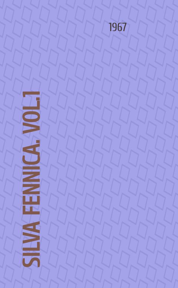 Silva fennica. Vol.1(121), №3
