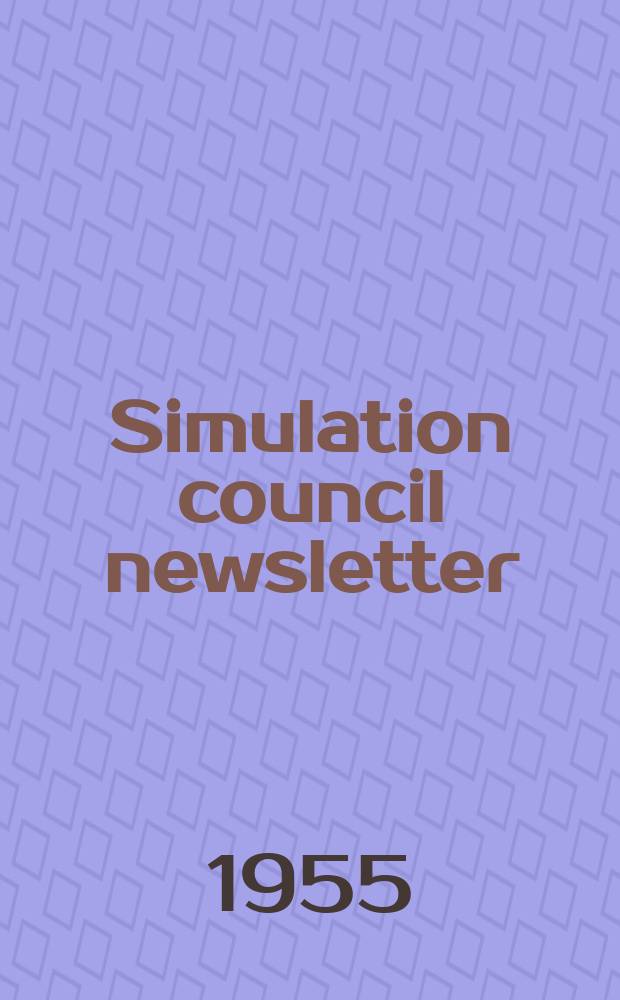 Simulation council newsletter