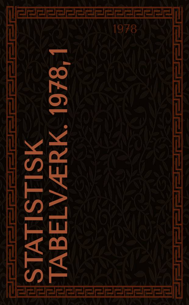 Statistisk tabelværk. 1978, 1