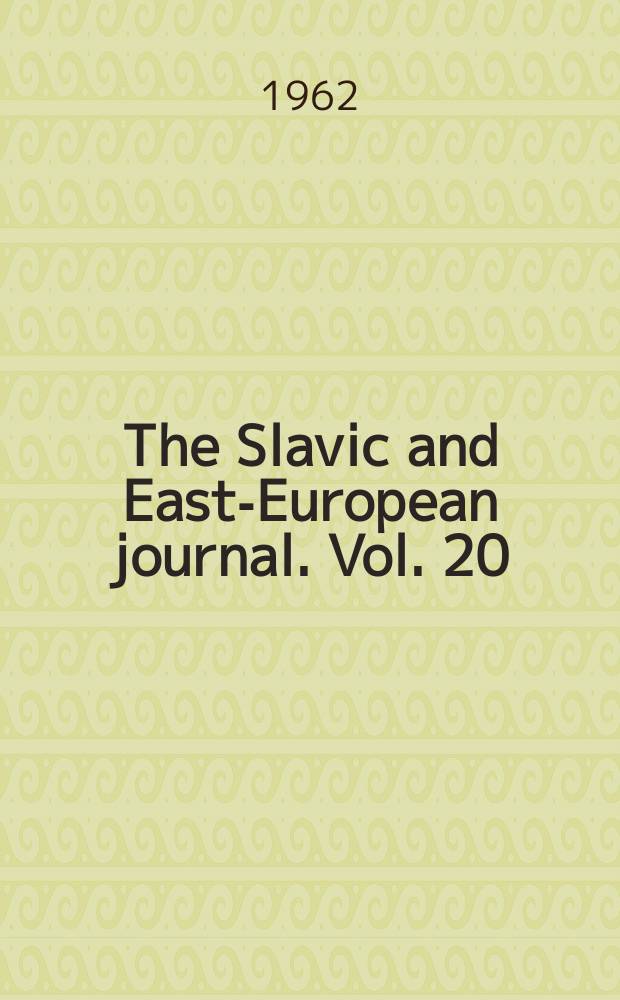 The Slavic and East-European journal. Vol.[20](6), №3