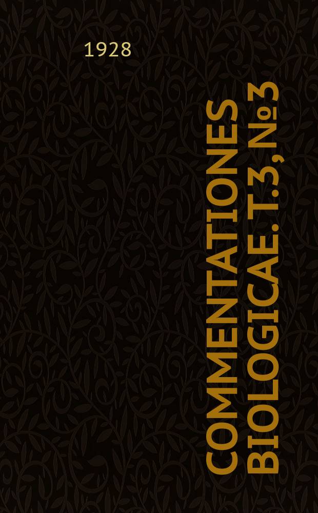 Commentationes biologicae. T.3, №3 : Morphologie du Bacillus mycoides