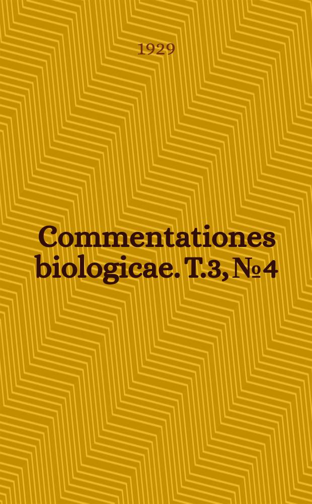 Commentationes biologicae. T.3, №4 : Inventa entomologica itineris Hispanici et Maroccani, quod a. 1926 fecerunt Harald et Håkan Lindberg