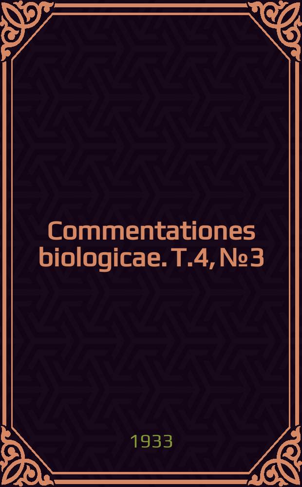 Commentationes biologicae. T.4, №3 : Inventa entomologica itineris Hispanici et Maroccani, quod a. 1926 fecerunt Harald et Håkan Lindberg