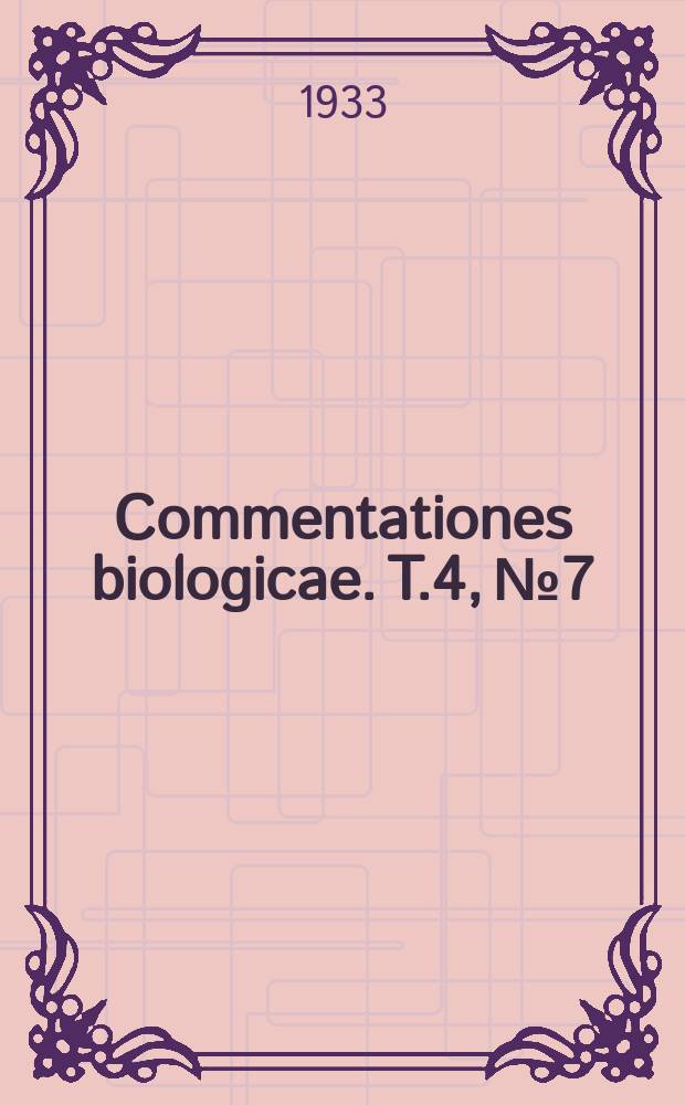 Commentationes biologicae. T.4, №7 : Inventa entomologica itineris Hispanici et Maroccani, quod a. 1926 fecerunt Harald et Håkan Lindberg