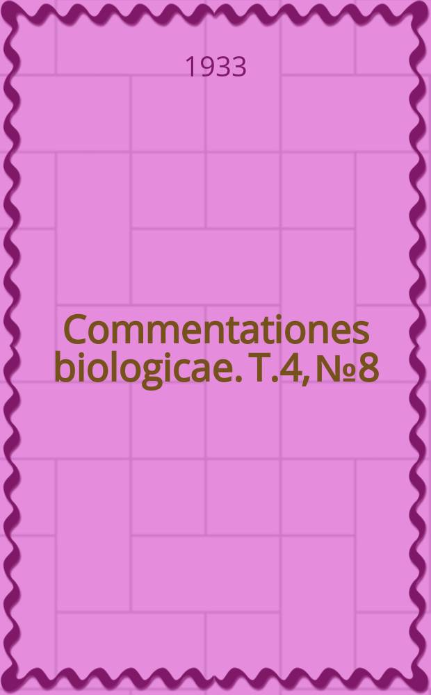 Commentationes biologicae. T.4, №8 : Studien über die Bodentierwelt in südfinnländischen Küstengewässern