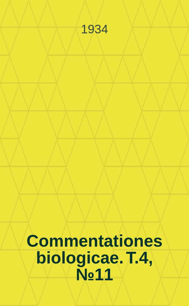 Commentationes biologicae. T.4, №11 : Inventa entomologica itineris Hispanici et Maroccani, quod a. 1926 fecerunt Harald et Håkan Lindberg