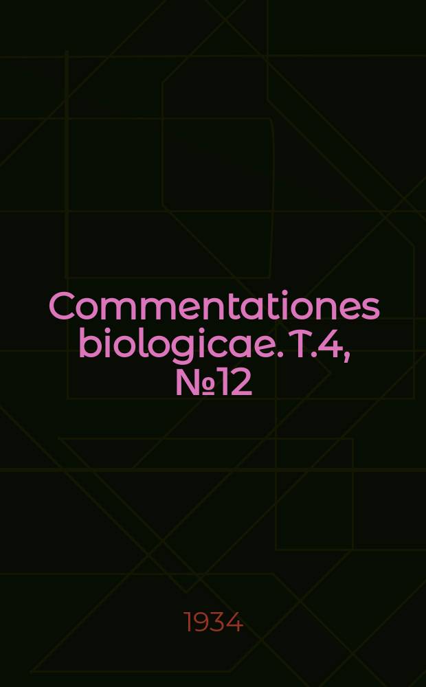 Commentationes biologicae. T.4, №12 : Inventa entomologica itineris Hispanici et Maroccani, quod a. 1926 fecerunt Harald et H&aring;kan Lindberg