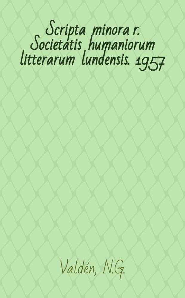 Scripta minora r. Societatis humaniorum litterarum lundensis. 1957/1958, №1 : Om Vilhelm Ekelunds boktitlar