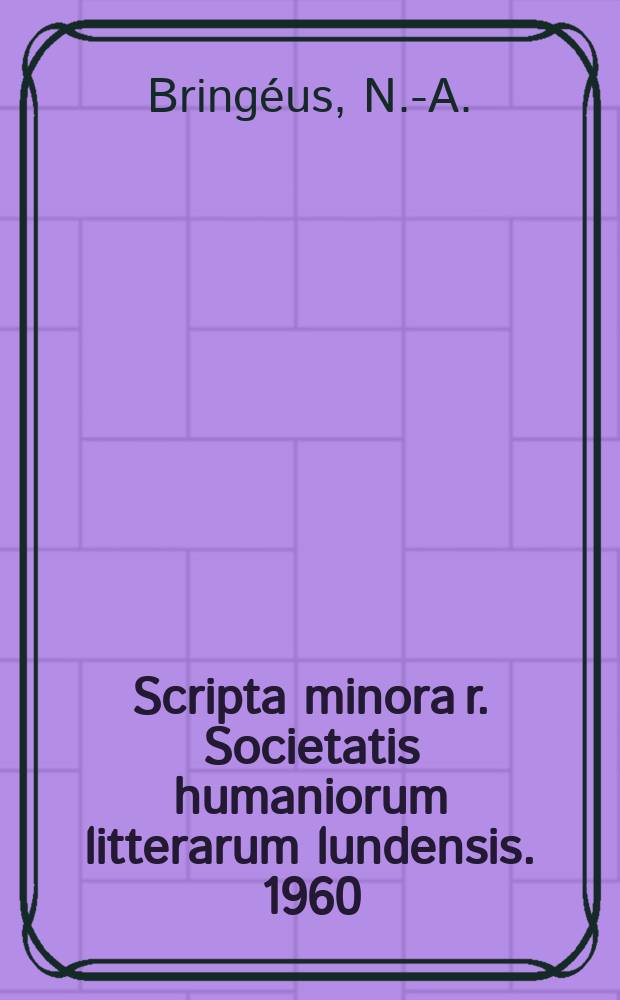 Scripta minora r. Societatis humaniorum litterarum lundensis. 1960/1961, №3 : Järnplogen som innovation