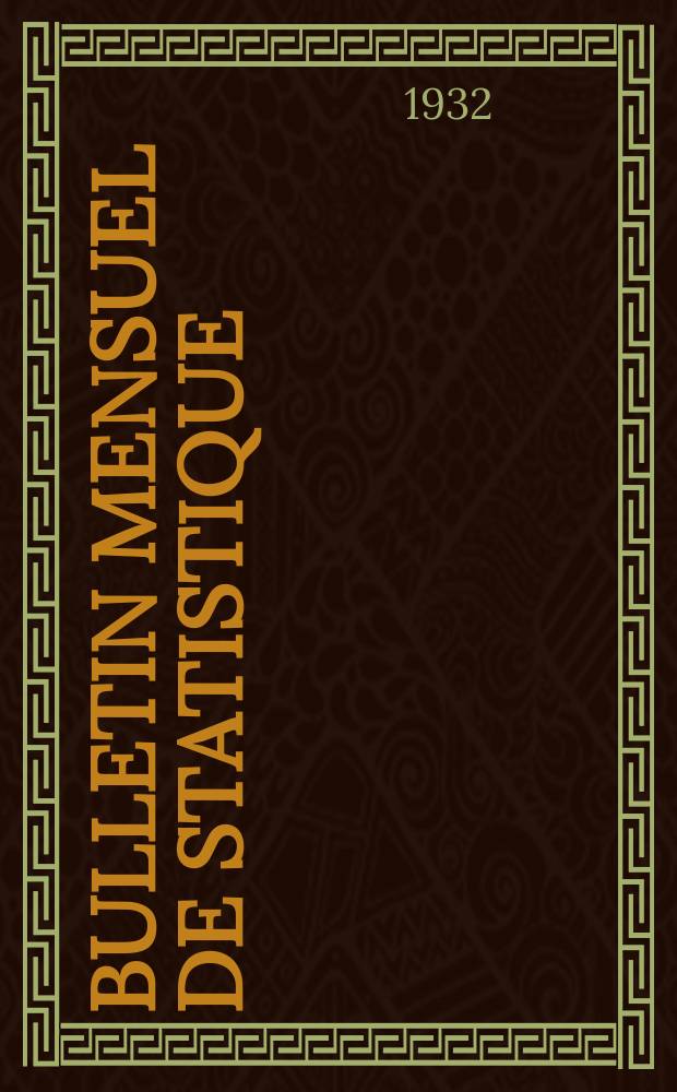 Bulletin mensuel de statistique