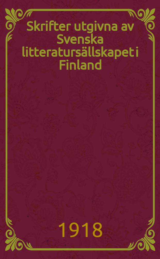 Skrifter utgivna av Svenska litteratursällskapet i Finland