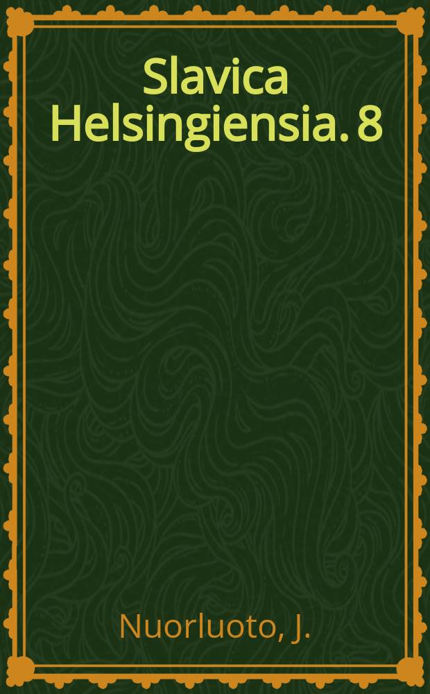 Slavica Helsingiensia. 8 : Jovan Stejics language