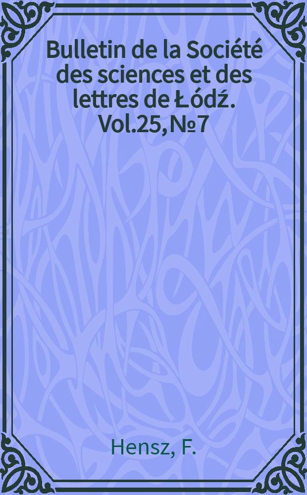 Bulletin de la Société des sciences et des lettres de Łódź. Vol.25, №7 : On some theorem of Mercer