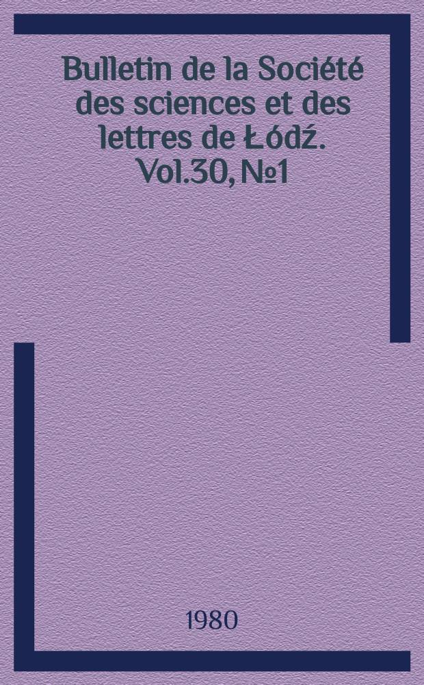 Bulletin de la Société des sciences et des lettres de Łódź. Vol.30, №1 : Influence of low doses of ...