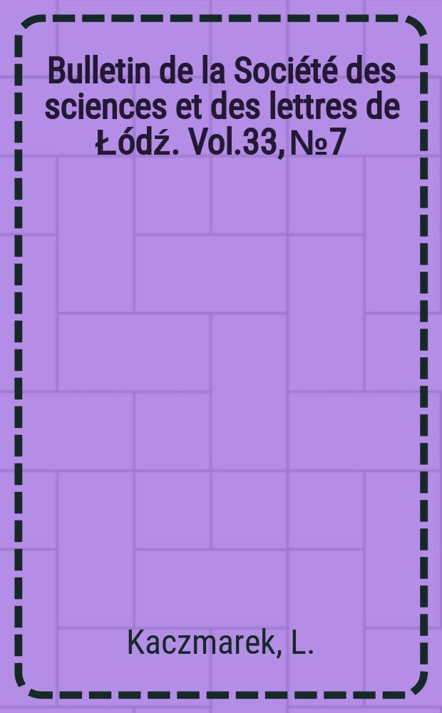 Bulletin de la Société des sciences et des lettres de Łódź. Vol.33, №7 : Real univalent polynomials