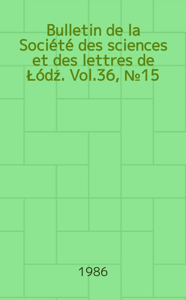 Bulletin de la Société des sciences et des lettres de Łódź. Vol.36, №15 : Enthalpy of electrolyte transfer calculations ...