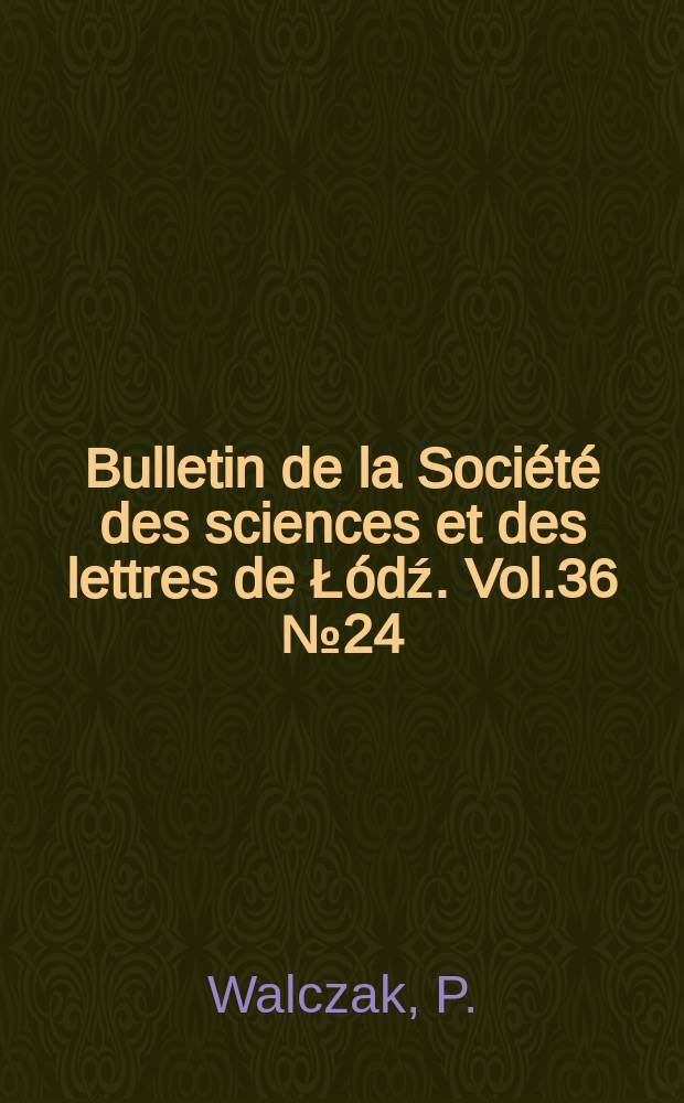 Bulletin de la Société des sciences et des lettres de Łódź. Vol.36 №24 : An example of a codimension-two foliation of non-vanishing ...