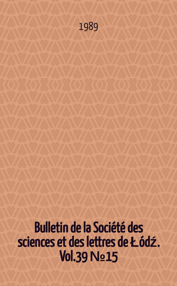 Bulletin de la Société des sciences et des lettres de Łódź. Vol.39 №15 : Reduction of two-dimensional residues to the ...
